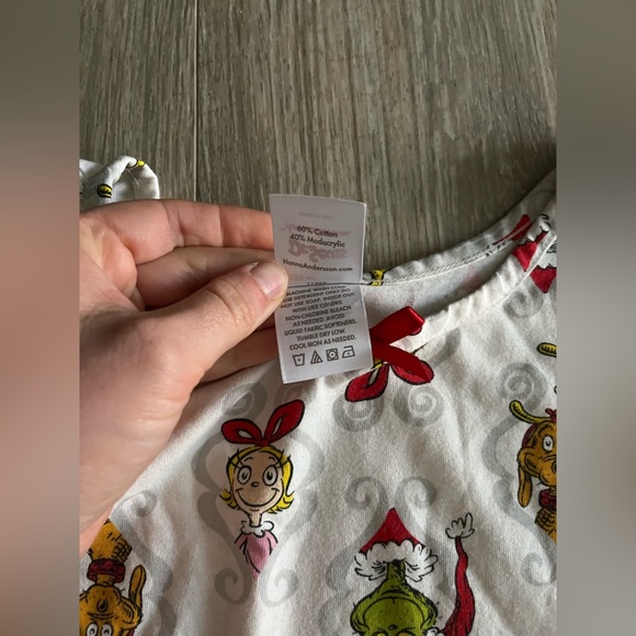 Hanna Andersson Girls The Grinch Dr. Seuss Collection Pajama Dress - Size 12 - Picture 4 of 6